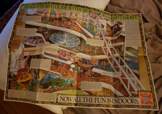 Very Rare 1976 World Of Sid & Marty Krofft Theme Park Map Atlanta Ga.  Ex Cond