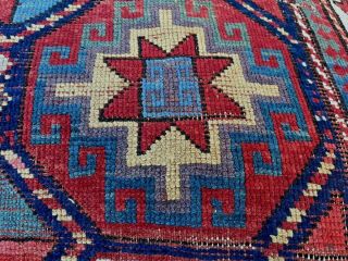 Auth: 19th C Antique Kazak Caucasian Rug Rare Crisp Memling Gul Beauty 4x7 Nr