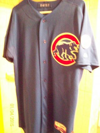 Alfonso Soriano Chicago Cubs Game Jersey with Ron Santo HOF Patch Very Rare 4