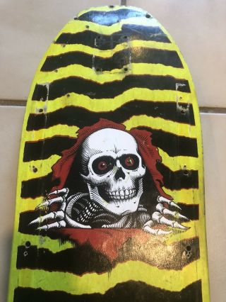 Vintage Powell Peralta Ripper Skateboard - Ultra Rare Yellow 7 Ply Deck Only