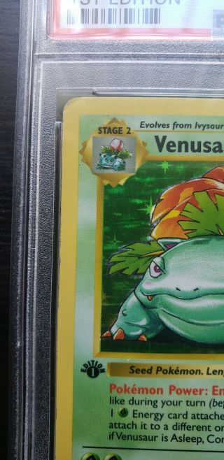 Pokemon Card Venusaur Base Set Rare Holo 1st Edition PSA 3 3