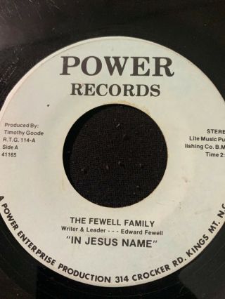 Rare Unknown Gospel Funk Soul 45/ Fewell Family " In Jesus Name " Power Hear