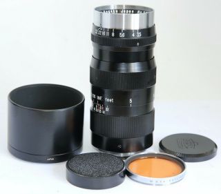 Rare All Black Leica Ltm Nikon Nikkor - Q.  C Rangefinder 13.  5cm F3.  5 135mm Lens