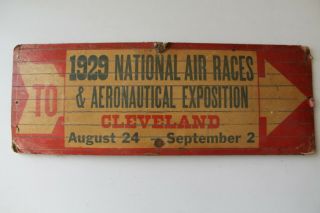 1929 Cleveland National Air Races/ Exposition Sign Rare