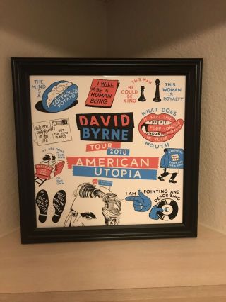David Byrne 2018 American Utopia Tour Poster Official Rare Oop Talking Heads