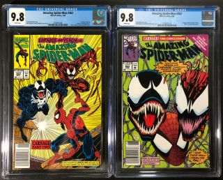 The Spider - Man 362 & 363 Rare Newsstands Cgc Graded 9.  8