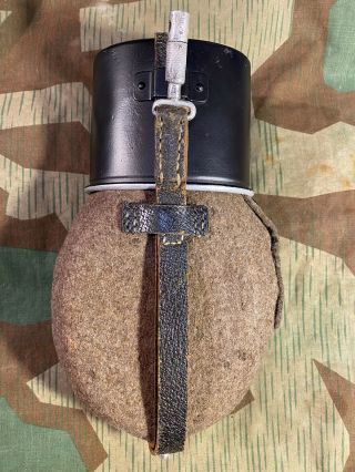 WW2 German rare canteen and cup with the markings of the SS /RZM 2