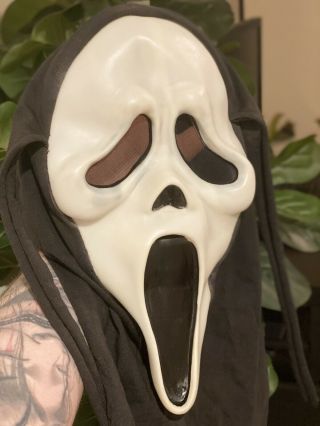 Scream Mask Fearsome Faces Fun World Gen 1/2 Ghost Face Rare Cotton Hood 2