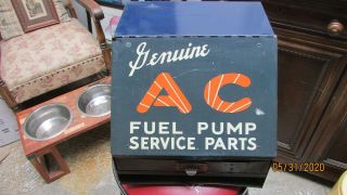 Vintage Ac Spark Plug/fuel Pump Service Cabinet Rare