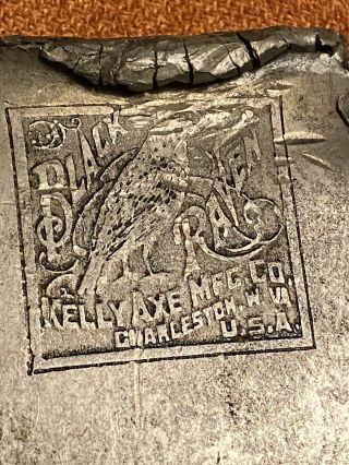 Rare Vintage Embossed BLACK RAVEN Kelly Axe Mfg.  Co.  Axe Head Charleston,  W.  VA 2