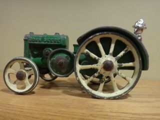 Rare Ca.  1929 Vindex Cast Iron John Deere Toy Tractor