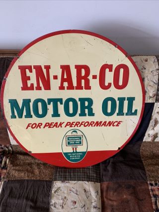 Vintage And Very Rare Oil Sign En - Ar - Co
