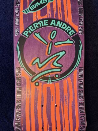 Rare 1987 Sims Pierre Andre Skateboard 3