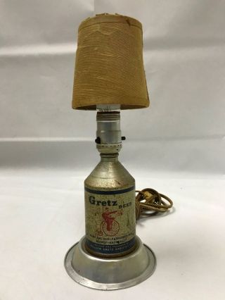 Rare Vintage Gretz 12oz Beer Cone Top Can Advertising Light Lamp Philadelphia