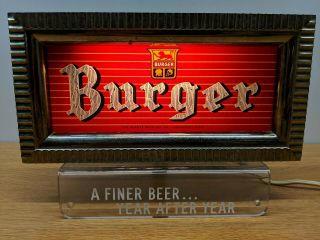 Vintage Antique Rare Burger Beer Cincinnati Register Lamp Light Up Sign