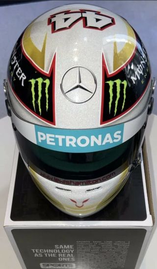 Lewis Hamilton 2014 Mercedes F1 1/2 Scale Helmet Rare Stunning 1st Mercedes Wc