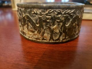 Rare Antique Chinese Carved Dragon Jade Bangle - Xfine Old Piece - 161 Grams