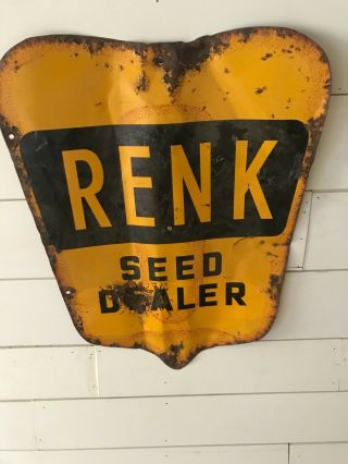 Renk Seed Dealer Sign Rustic Rare Vintage Antique Farm Livestock