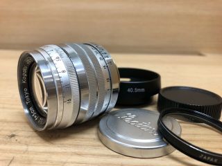 Near - W/ Rare Cap Tokyo Kogaku Topcor S 5cm 50mm F/2 Lens Leica Ltm L39