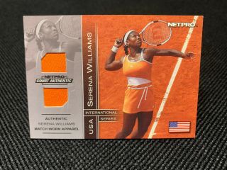 2003 Netpro Serena Williams Rc Match Worn Jersey / Apparel Card D 329/500 Rare