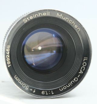 Rare Steinheil Munchen Iloca - Quinon 50/1.  9 50mm F1.  9 Dkl Retina Lens
