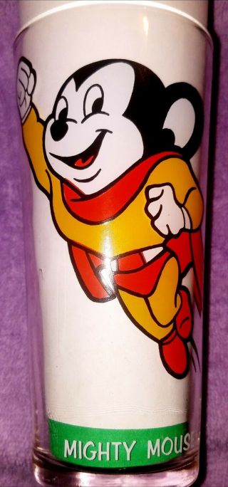Rare 1977 Terrytoons Mighty Mouse Pepsi Glass Holy Grail