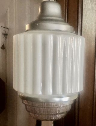 Rare Antique Art Deco Skyscraper Wedding Cake Light Fixture Restored