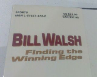 Bill Walsh Finding the Winning Edge 1998 Hardcover RARE 2