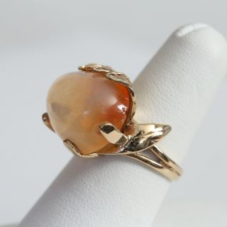 RARE VINTAGE SOLID 14K GOLD & FIRE OPAL RING,  PENDANT,  CHAIN SET,  24.  2 g,  EXC 5