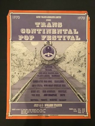 Rare 1970 Festival Express Concert Poster Grateful Dead Janis Joplin