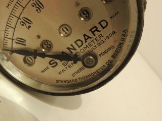Antique Speedometer Standard Thermometer Co 1909 Boston MA 60Mph VTG RARE Brass 2