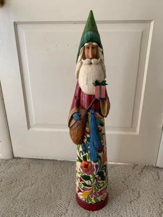 Rare Jim Shore " The Joy Of Giving " 32.  5 " Santa Claus With Gift Statue 117687