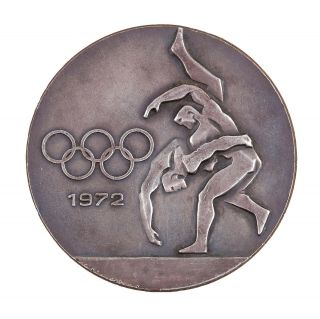 VINTAGE 1972 BULGARIAN BRASS MERIT OLYMPIC MEDAL COIN BOX MUNICH WRESTLING RARE 6