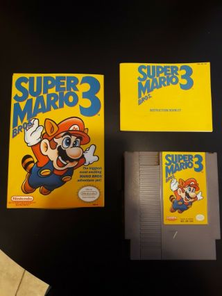 Rare Nes Mario Bros.  3 1st Printing Bros.  Left Complete