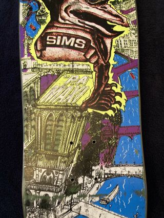 Rare 1990 Sims Pierre Andre Skateboard Deck 4