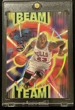 Michael Jordan 1995 - 96 Topps Stadium Club Beam Team B14 Rare 90s Diecut Insert