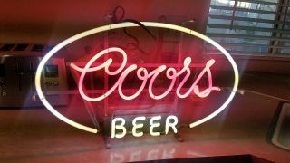 Vintage Coors Beer Neon Sign (great) Man Cave Rare