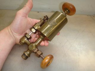 POWELL MIDDY 1/2 PINT BRASS OILER for Old Gas or Steam Engine RARE 2