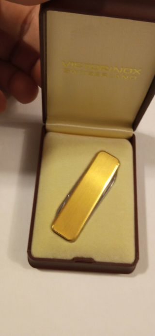Very Rare Victorinox Deluxe Sterling Silver Gold Plated Swiss Army Luxury Knife