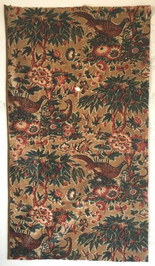Rare Early 19th C.  French Or English Conversational Printed Chintz (2814)
