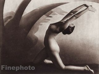 1925 Rare Vintage Print Female Nude Woman Czech Photo Art Deco Frantisek Drtikol
