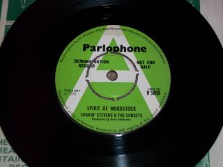 Shakin Stevens & The Sunsets " Spirit Of Woodstock " Rare Uk Demo (7 " Single)