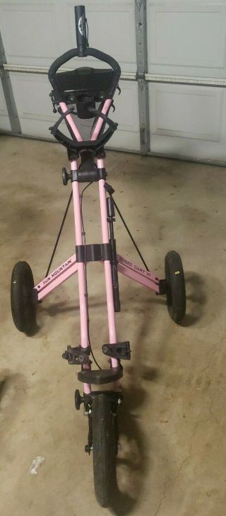 Sun Mountain Vi Golf Speed Cart Push Pull Pink Rare Air Pump And Umbrella Stand