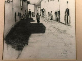 Rare Signed Drawing Tripoli 1939 by Hermann Gradl Hitler WWII 3