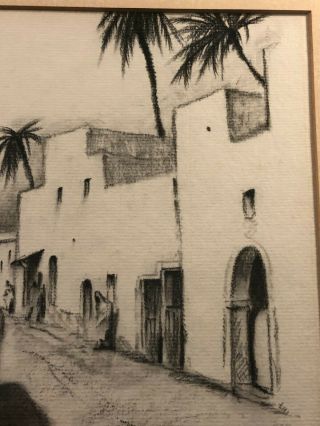 Rare Signed Drawing Tripoli 1939 by Hermann Gradl Hitler WWII 5