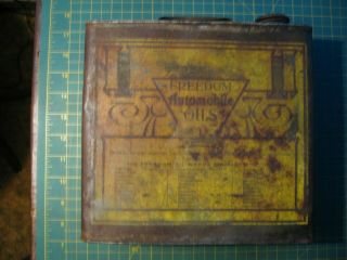 VERY RARE MOTOR OIL CAN ONE GALLON FREEDOM OIL PA PENNSYLVANIA VINTAGE 4