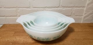 RARE PYREX PROMOTIONAL ALL WHITE AMISH BUTTERPRINT CINDERELLA MIXING/NESTNG BOWL 2