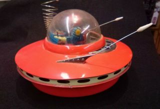Rare KO.  YOSHIYA Flying Saucer UFO Tin Toy From 1956 Japan 3