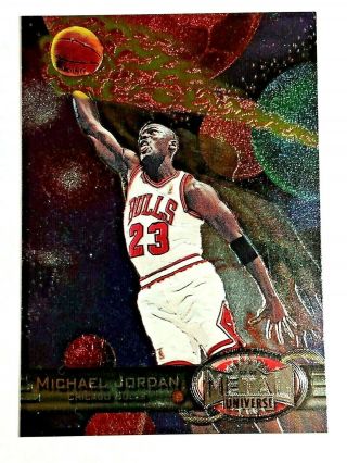 Michael Jordan 1997 - 98 Fleer Metal Universe 23 Rare Basketball Card 1997 1998
