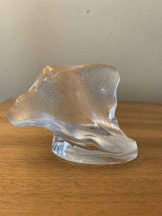 Lalique Crystal Stingray " Rare ",  Clear And Frosted In Foam No Box
